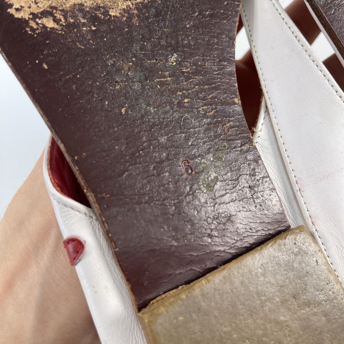 00s Women's Vintage Evisu Heels Shoes Flip Flops Y2K, image size:1204x1204