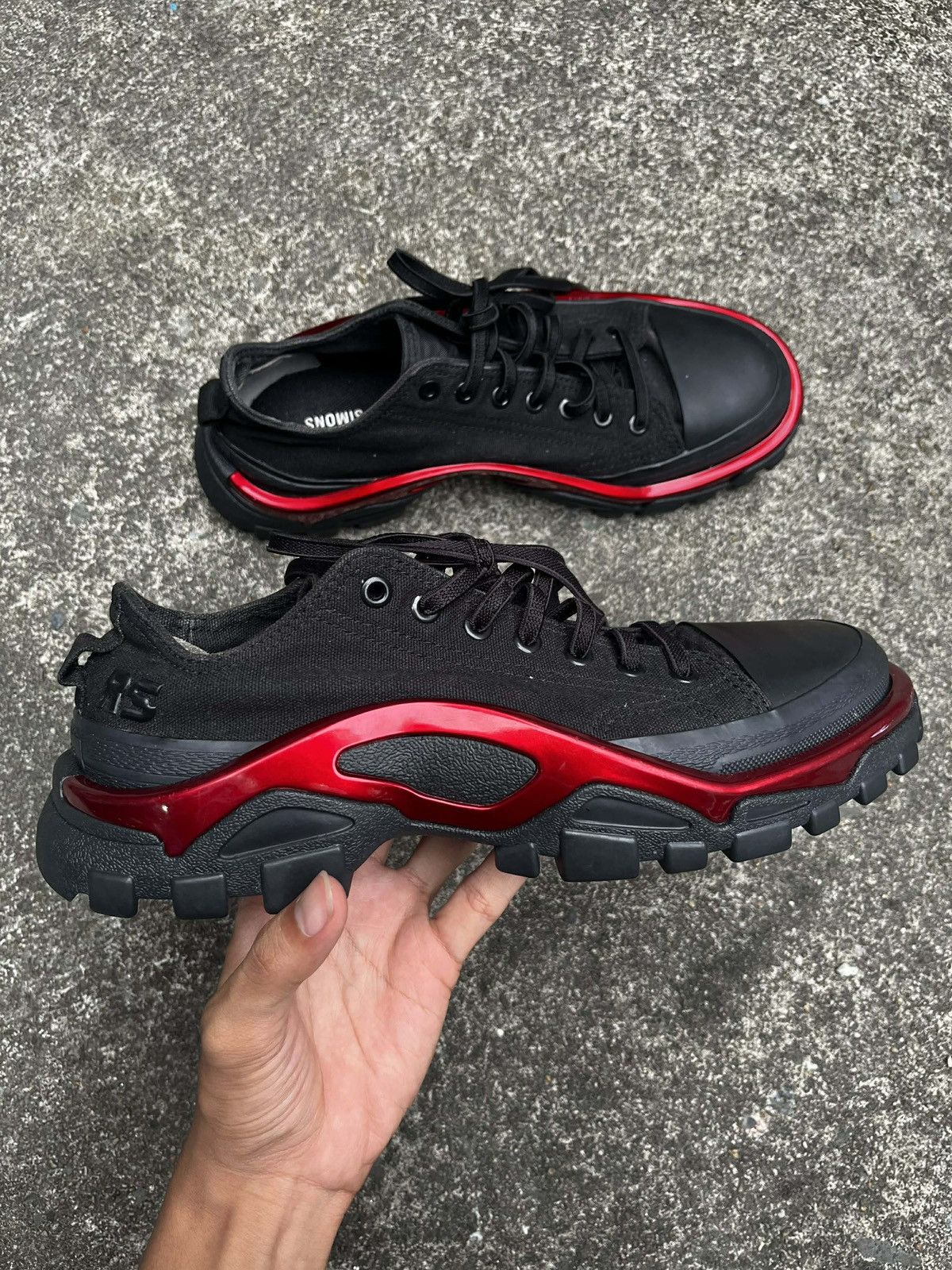 Raf Simons Raf simons detroit runner SZ. 7 US black&Red RARE!!!!! Size US 7 / EU 40 - 3 Thumbnail