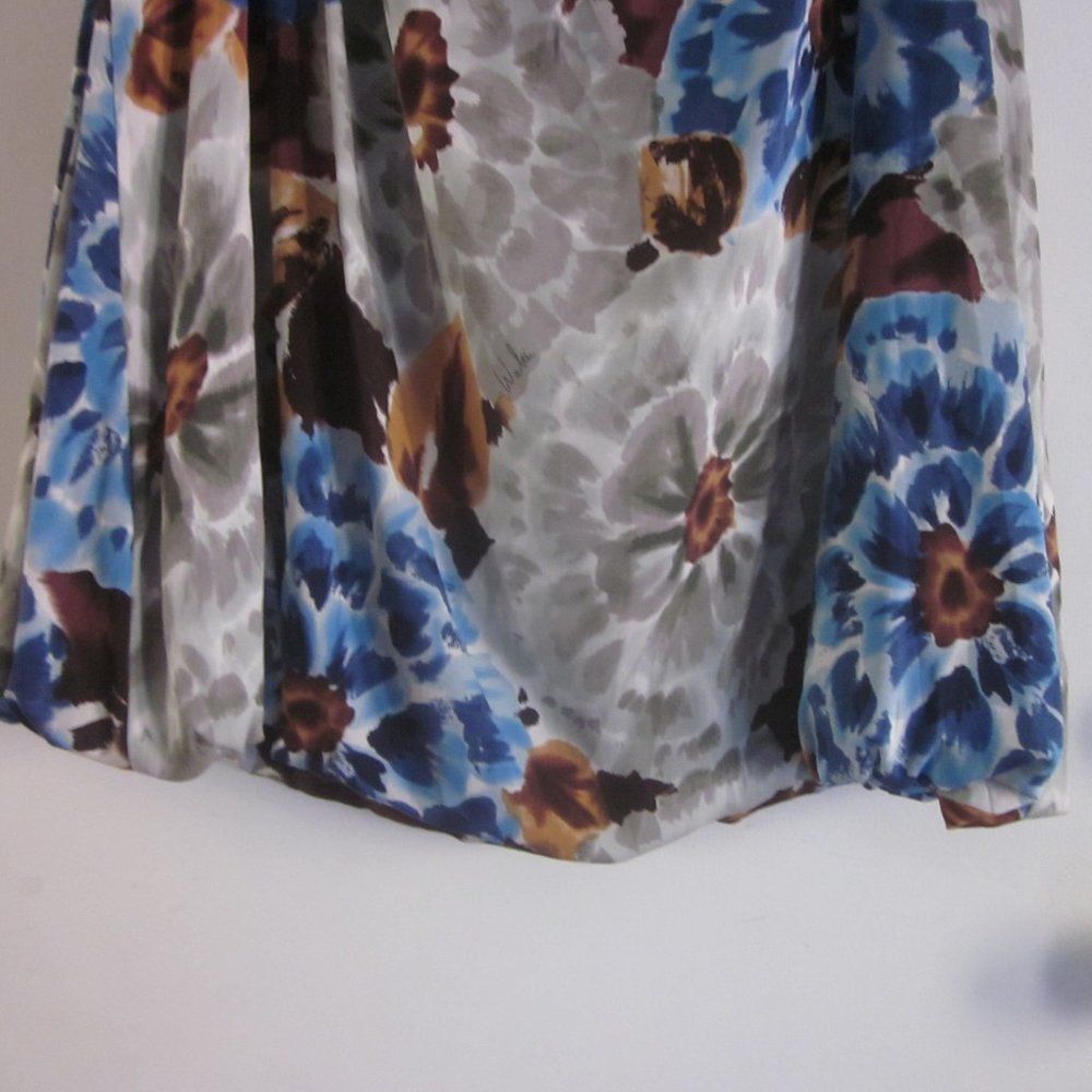 Walter Steiger Walter Silk A-Line Mini Floral Summer Dress 10 Size M / US 6-8 / IT 42-44 - 14 Thumbnail