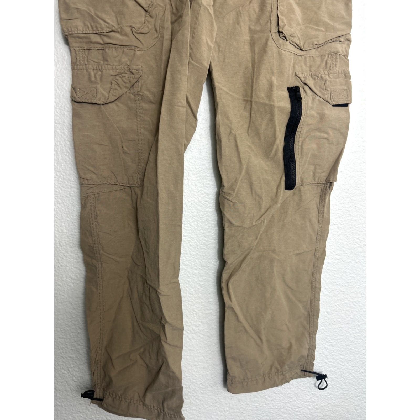 Vintage Aéropostale Mens Medium Active Utility Cargo Pants Pull On Beige 32x31 Size US 31 - 2 Thumbnail