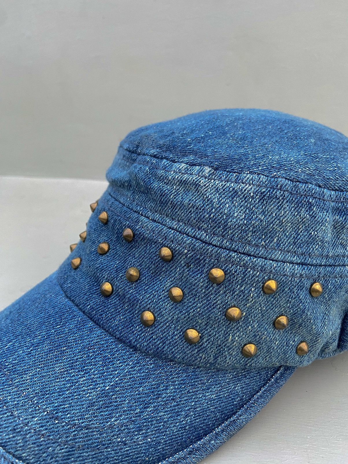 Le Grande Bleu (L.G.B.) 2000s leshop punk studded button denim patrol hat Size ONE SIZE - 2 Thumbnail