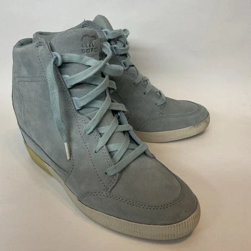 SOREL Sorel Out N About Blue Suede Lace Up Wedge Booties Women 10 Size US 10 / IT 40 - 10 Thumbnail