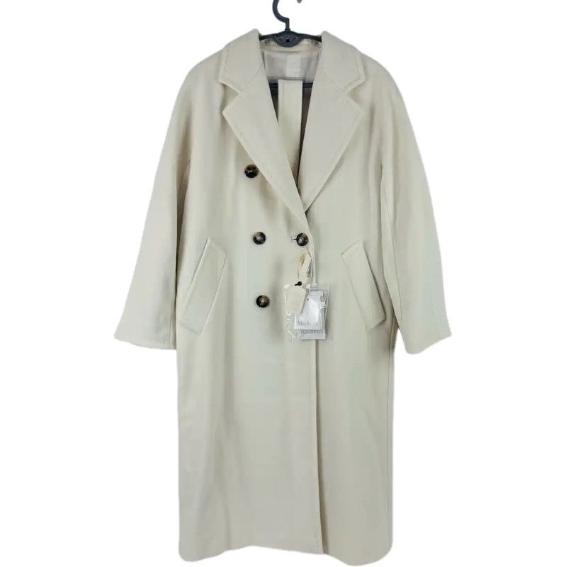 Max Mara MaxMara Cream Women's Overcoat 0089 Size XS / US 0-2 / IT 36-38 - 1 Thumbnail