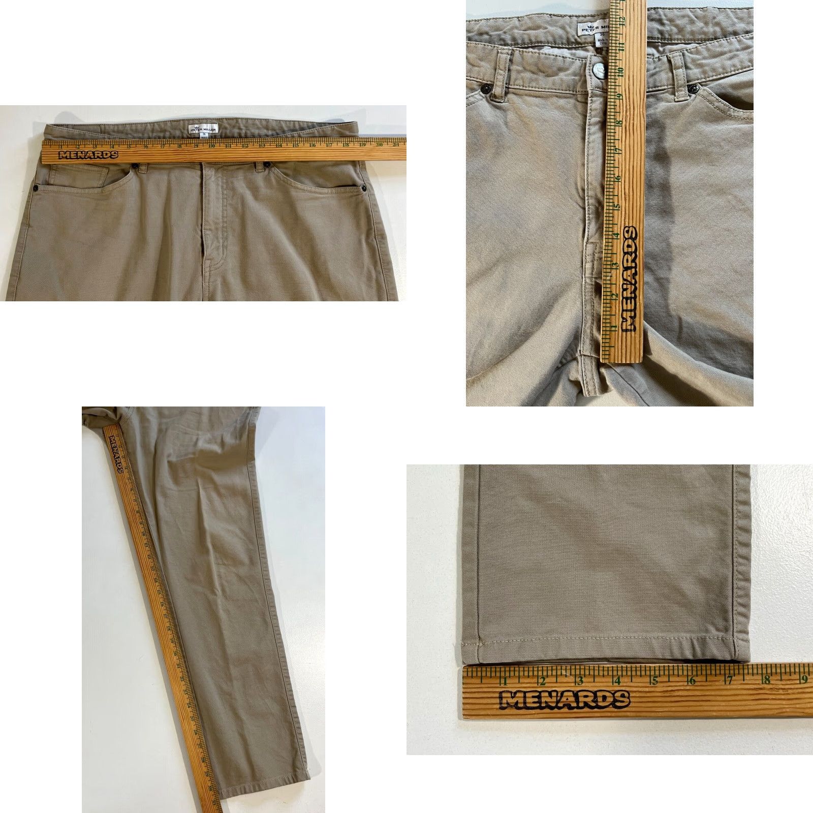 Peter Millar Peter Millar Crown Vintage Canvas Five-Pocket Pants Mens 36x30 Tan Cotton Blend Chino Vintage Pockets Belt Loops Straight Regular Rise 10-12 in XS? Size US 36 / EU 52 - 9 Thumbnail