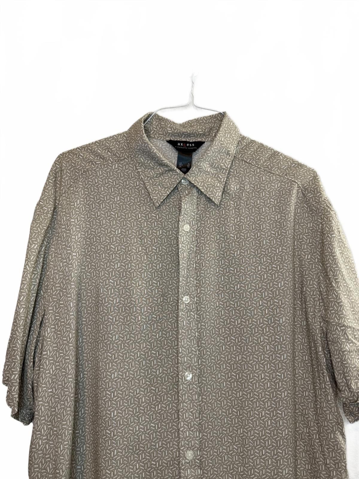 Other Loose fit Tan Neutral Button-Up Short Sleeve Shirt Size US XL / EU 56 / 4 - 6 Thumbnail
