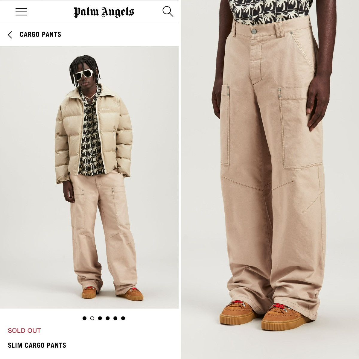 Palm Angels Palm Angles Cargo Pants size50 Size US 36 / EU 52 - 1 Thumbnail