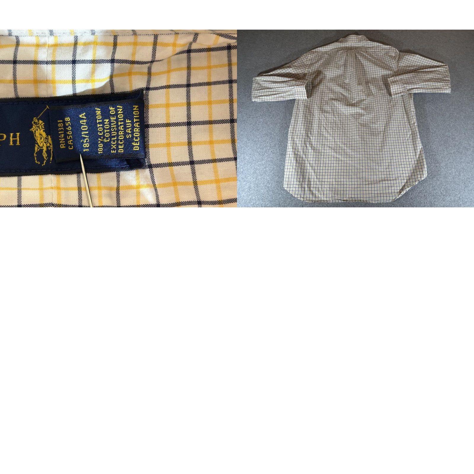 Ralph Lauren Ralph Lauren Shirt Mens XL White Yellow Check Long Sleeve Button Polo Cotton Shirt Size US XL / EU 56 / 4 - 8 Thumbnail