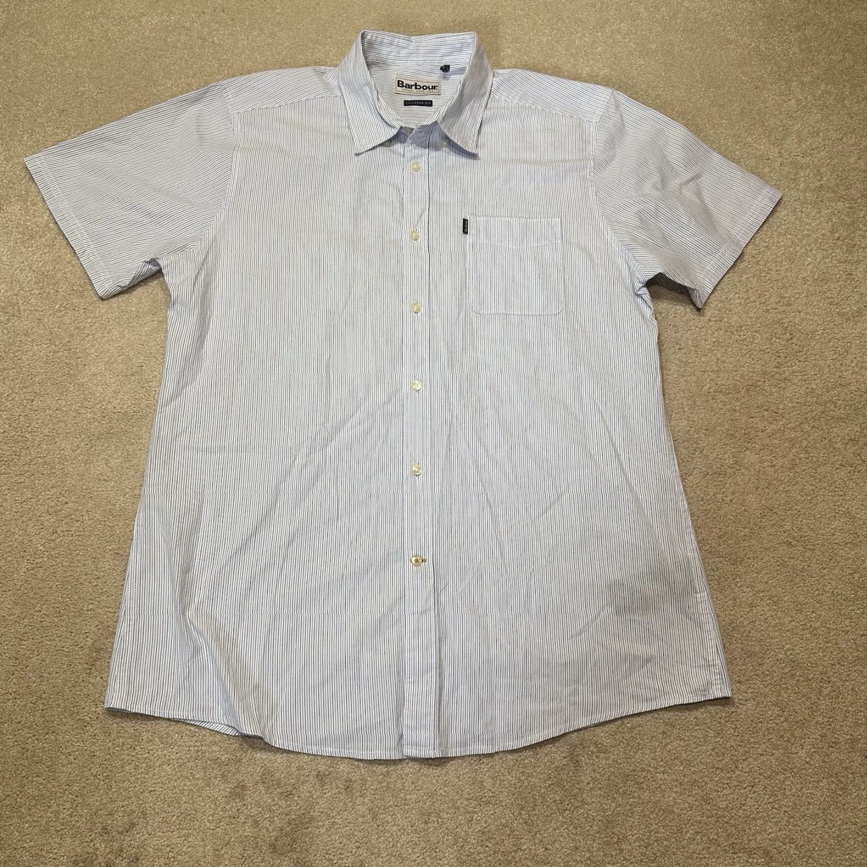 Barbour Barbour Button Up Shirt Mens Medium Blue Striped Tailored Fit Shirt (Barbour) Size US M / EU 48-50 / 2 - 2 Thumbnail