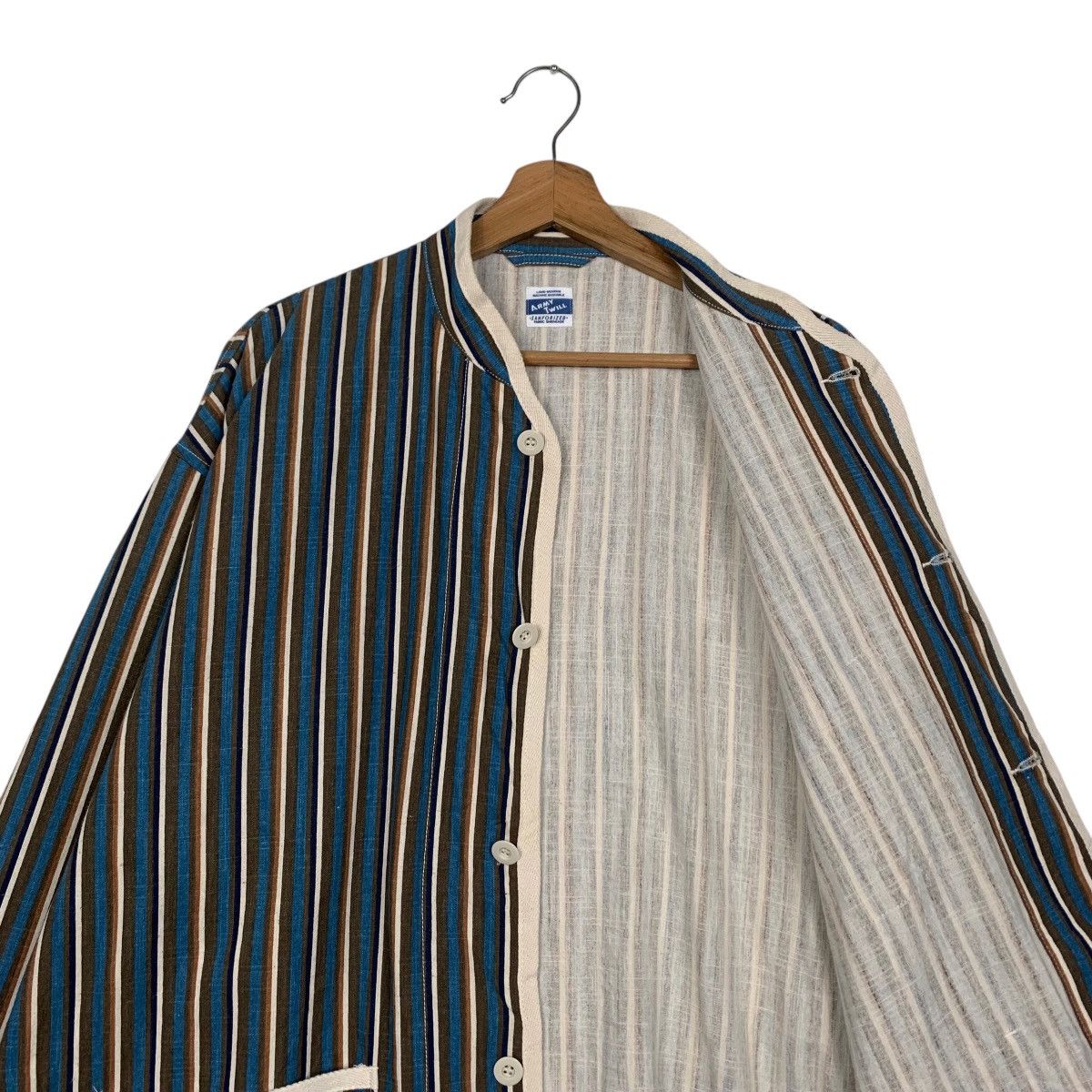 Vintage ☀️Nice design Army Twill stripe sanforized button jacket Size US L / EU 52-54 / 3 - 9 Thumbnail
