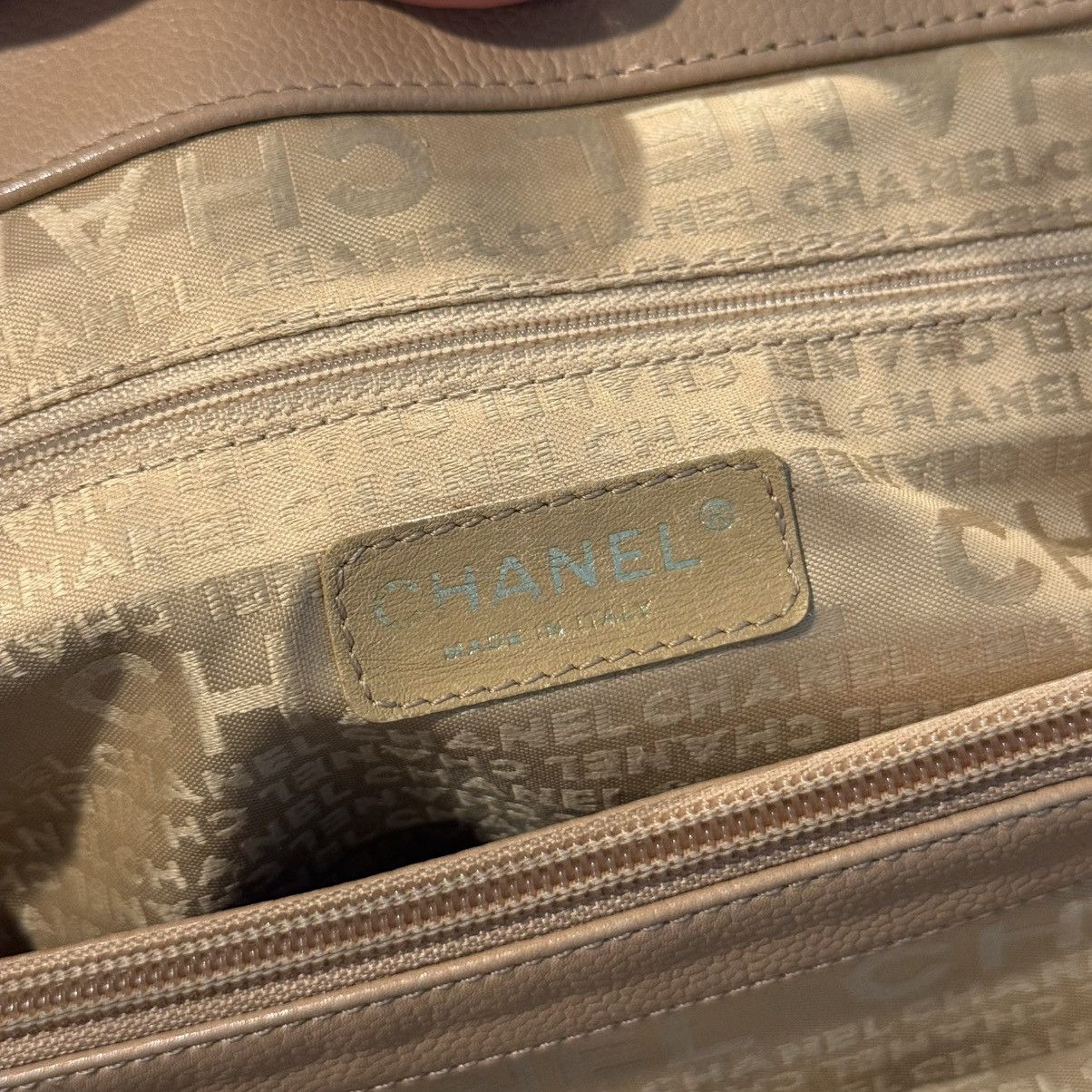 Chanel CHANEL Shopper Tote Bag Beige Grained Calfskin Handbag w/Box Size ONE SIZE - 18 Thumbnail