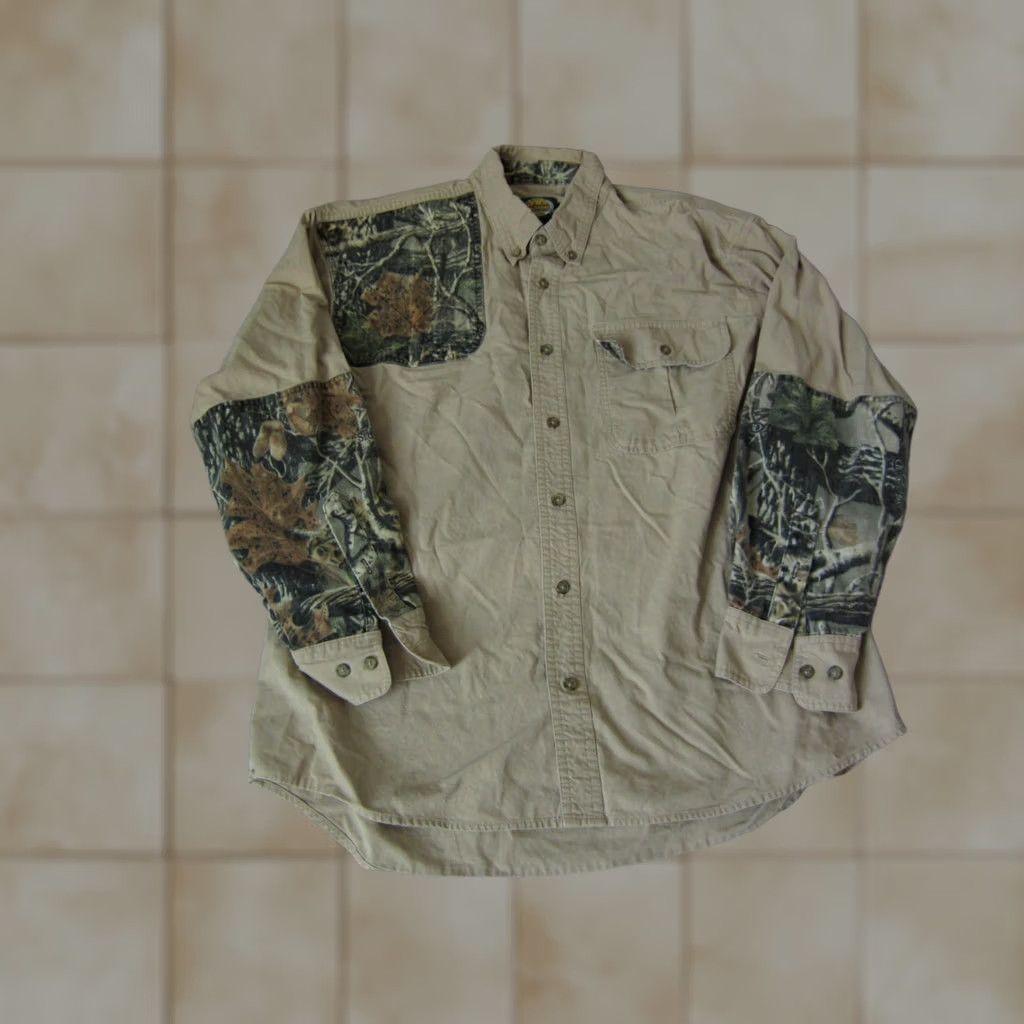Vintage Cabelas Shirt Adult Large Brown Camouflage Canvas Hunting Mens 90s Size US L / EU 52-54 / 3 - 1 Thumbnail