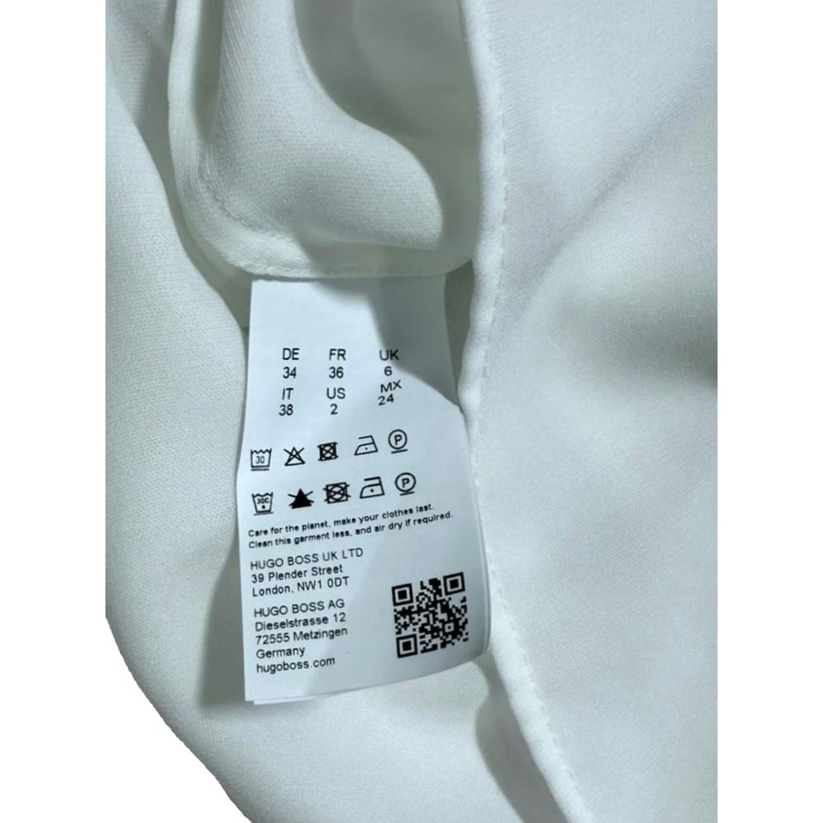 Hugo Boss HUGO BOSS Blouse Women White | Short Sleeve | 2 | Regular Fit | 100% Polyester | Made In Poland Size XS / US 0-2 / IT 36-38 - 6 Thumbnail