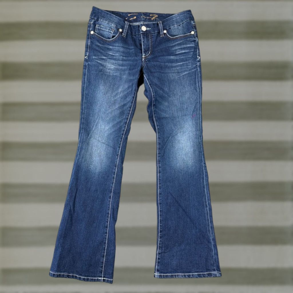 Vintage VINTAGE Seven7 Jeans Womens 6 Blue Denim Bootcut Leg Low Rise Stretch Embroidered Pockets 90s Bohemian Womens Size 28" / US 6 / IT 42 - 1 Thumbnail