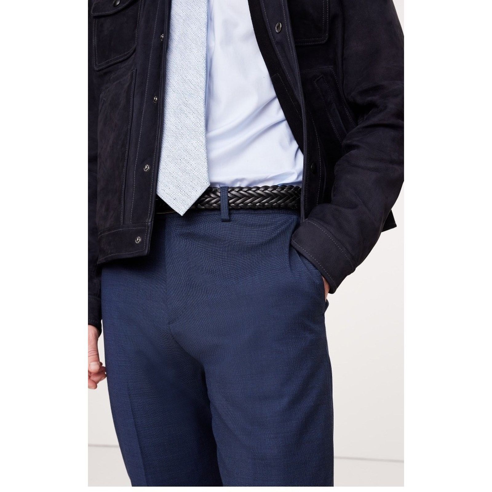 Banana Republic Banana Republic Italian Nailhead Suit Pant, Nav Blue Slim Size US 32 / EU 48 - 6 Thumbnail