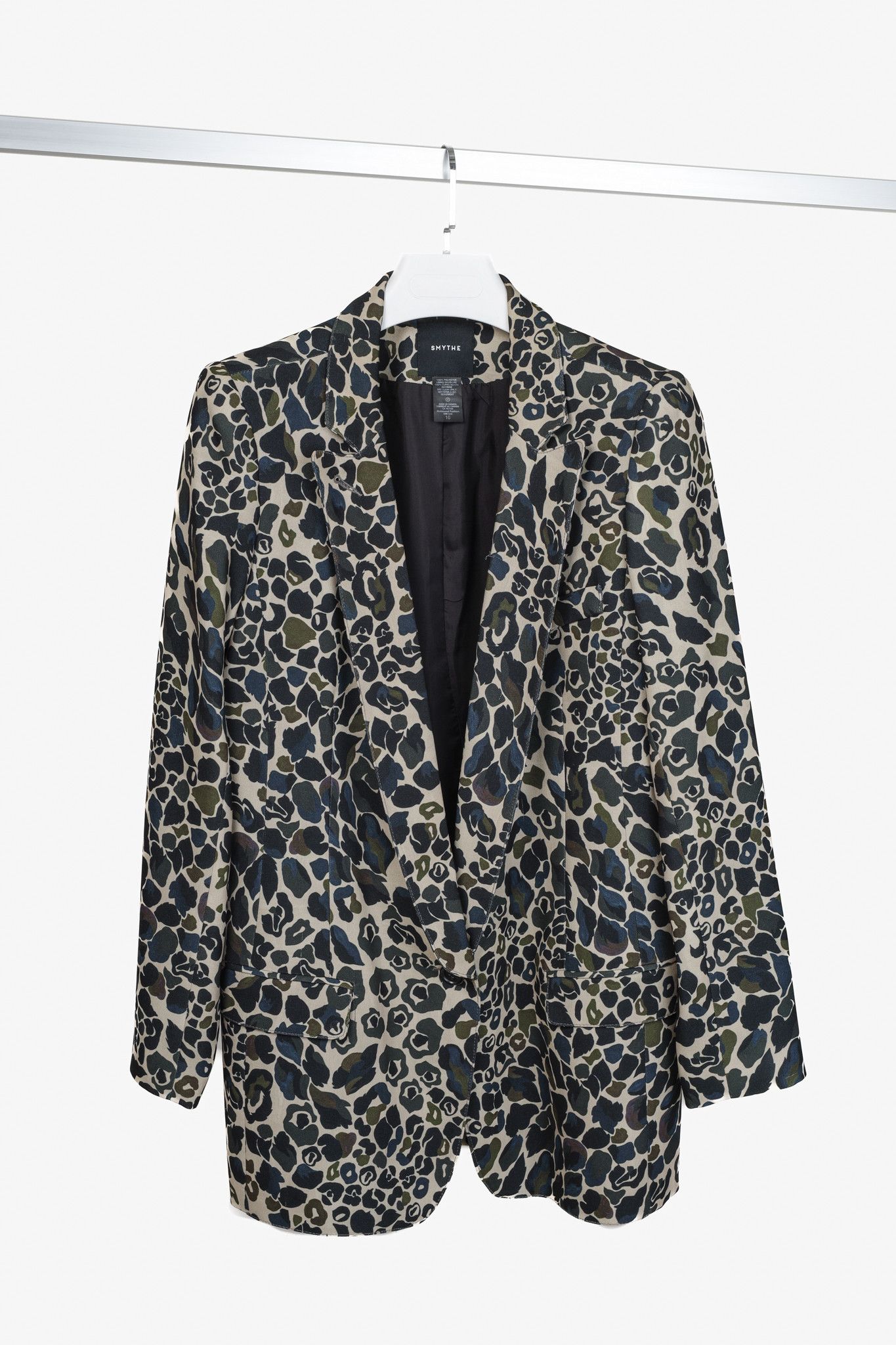 SMYTHE Smythe Camo Floral Greens Print Long Blazer Size L / US 10 / IT 46 - 1 Thumbnail