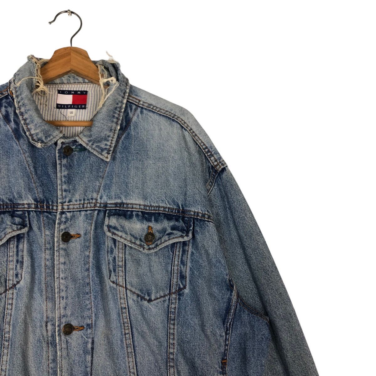 Japanese Brand 🔥Vintage Biker Denim Jacket Tommy Hilfiger Size US L / EU 52-54 / 3 - 6 Thumbnail