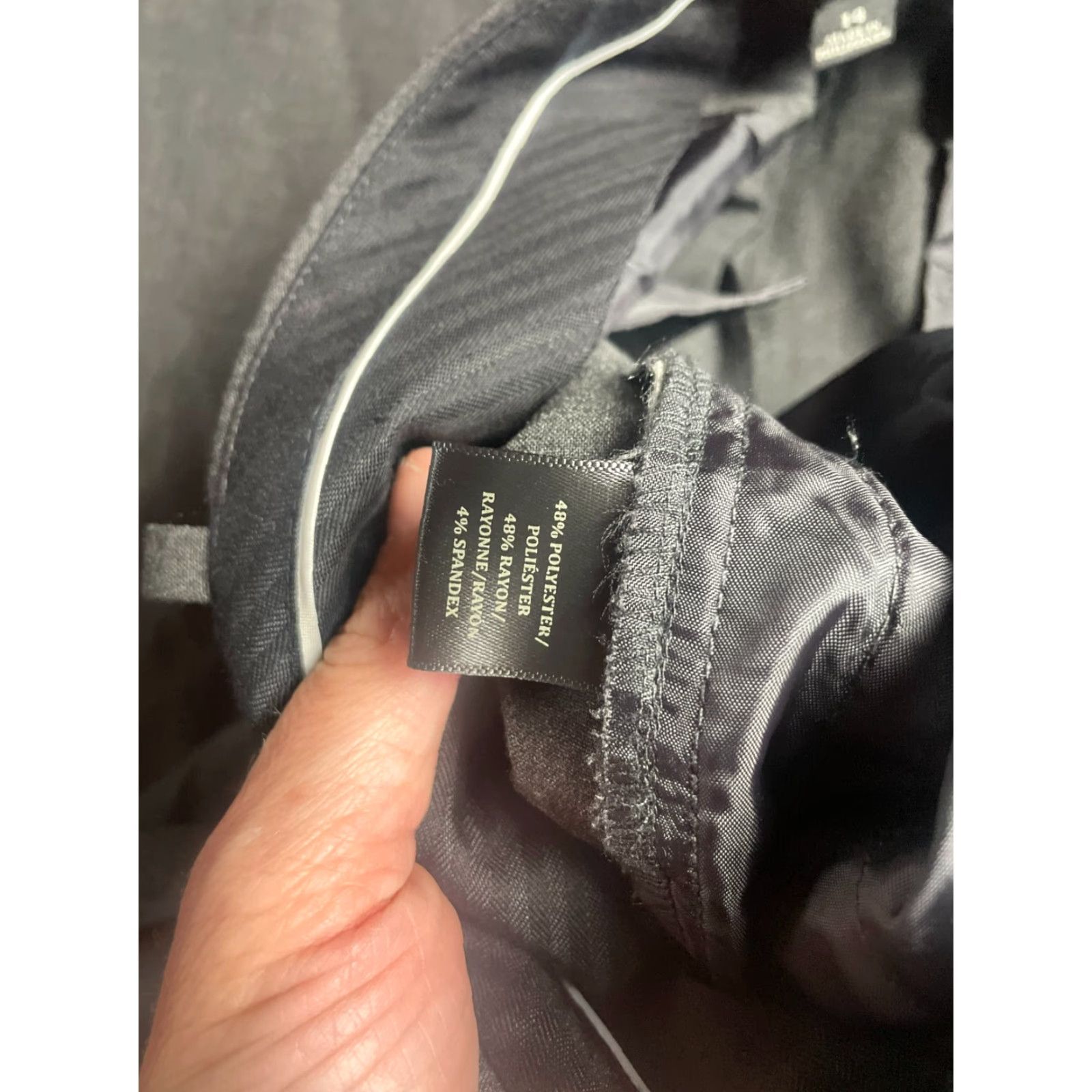 Ann Taylor Ann Taylor Women's Pants Dress Pants, Size 14, Gray, Ann Fit, Straight Leg, Flat Front, Inseam 32 in, Polyester Blend, Hook & Eye, Regular Size 25" / US 0 / IT 36 - 7 Thumbnail