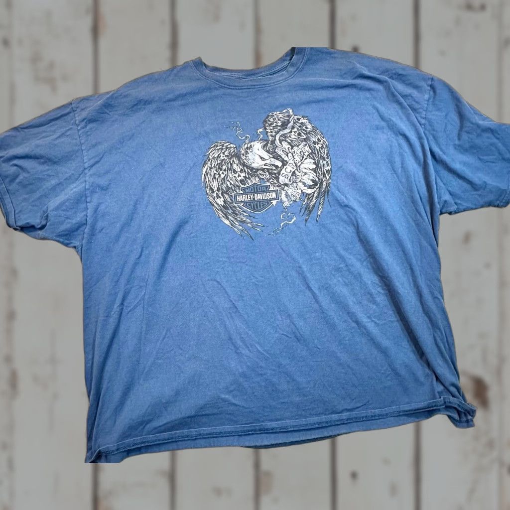Harley Davidson Harley-Davidson 5XL Blue Double-Sided Minuteman Dartmouth Motorcycle Mens T-Shirt 2016 Size US XXL / EU 58 / 5 - 1 Thumbnail