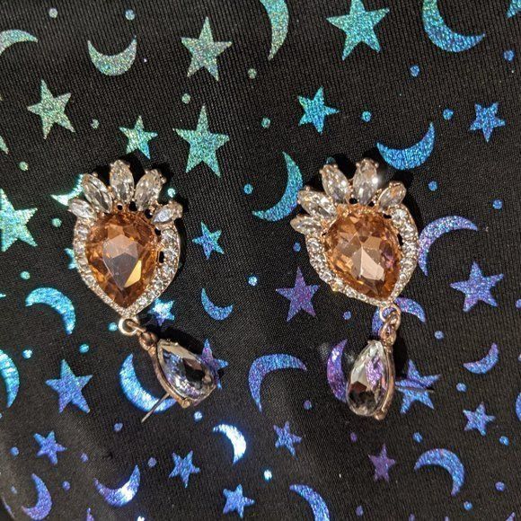 Other Elegant Glam Champagne Crystal Teardrop Earrings Size ONE SIZE - 7 Thumbnail