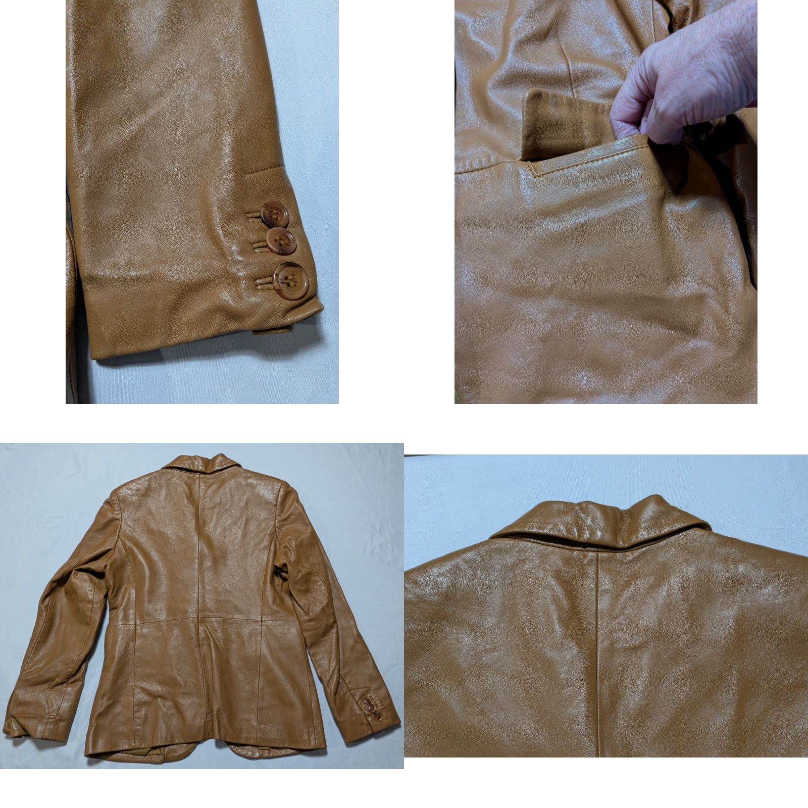 Hudson HUDSON Outerwear Women Medium Brown Leather Lined Jacket Size M / US 6-8 / IT 42-44 - 9 Thumbnail