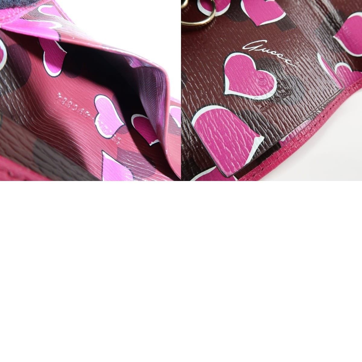Gucci Gucci Lovely Heart Interlocking G Leather Key Holder Pink Size ONE SIZE - 7 Thumbnail