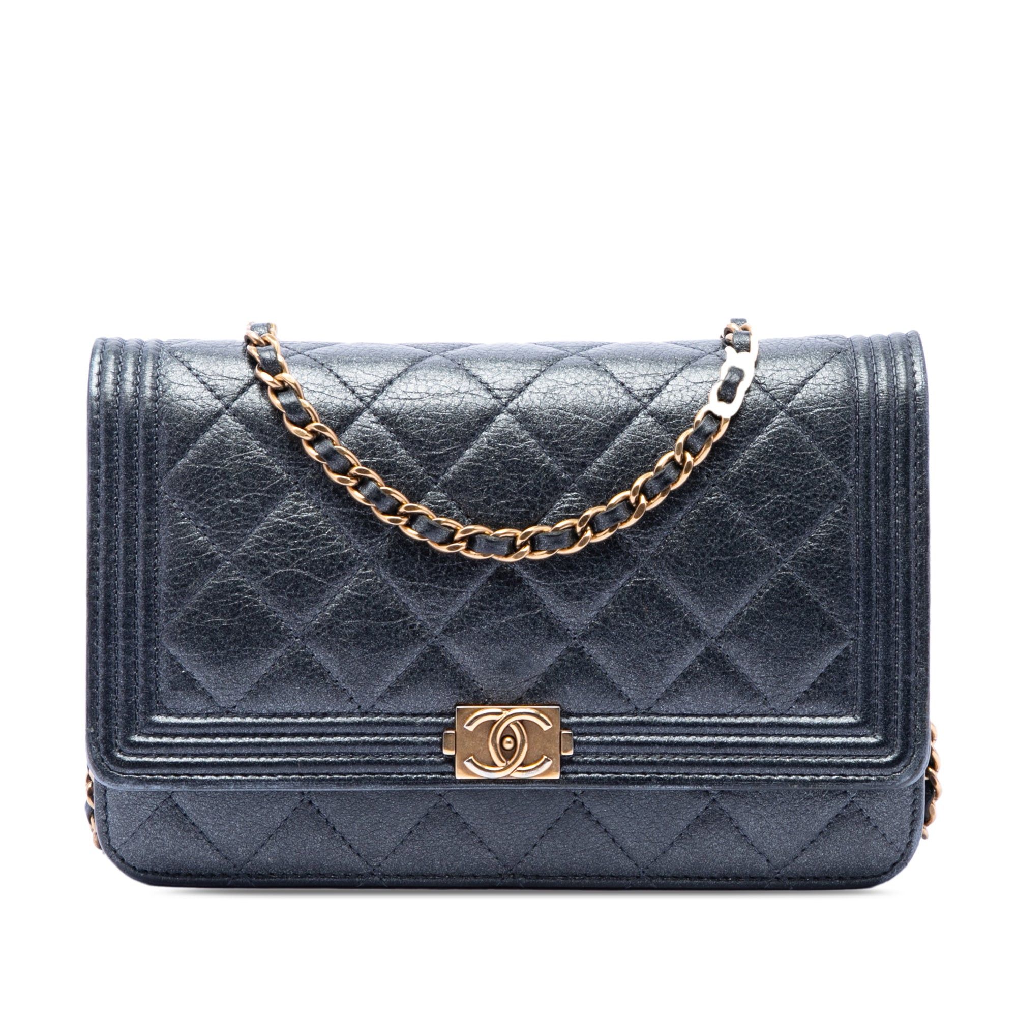 Chanel Quilted Metallic Calfskin Boy Wallet on Chain Size ONE SIZE - 1 Thumbnail