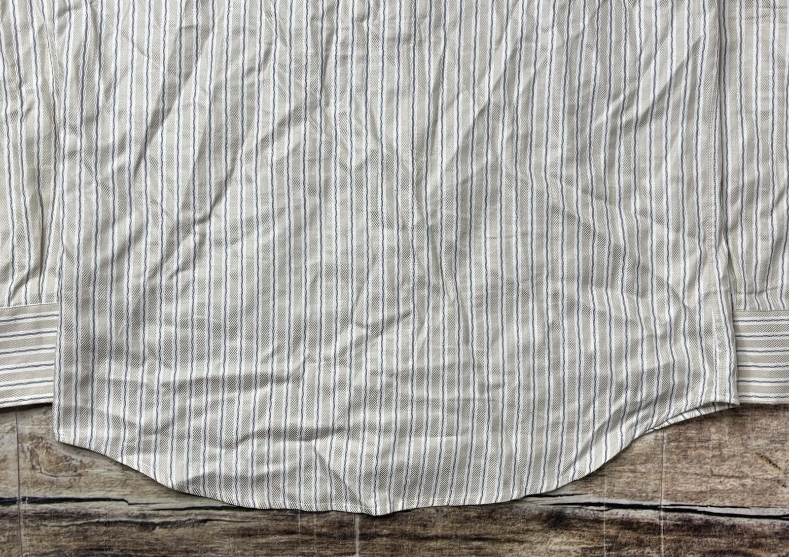Zanella Zanella Shirt Men's 16L Large Stripes Beige Pocket Italy Size US L / EU 52-54 / 3 - 6 Thumbnail