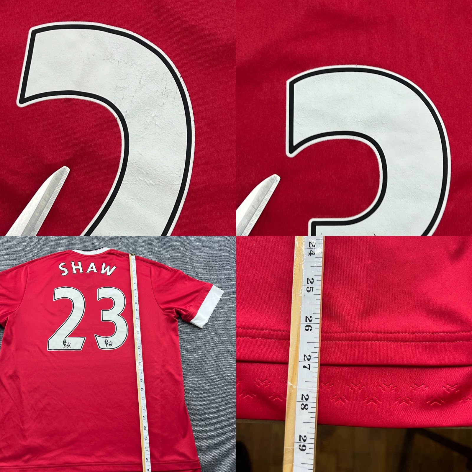 Adidas adidas Manchester United 2015-2016 Luke Shaw #23 Home Mens Football Jersey L Red Adidas Size US L / EU 52-54 / 3 - 9 Thumbnail