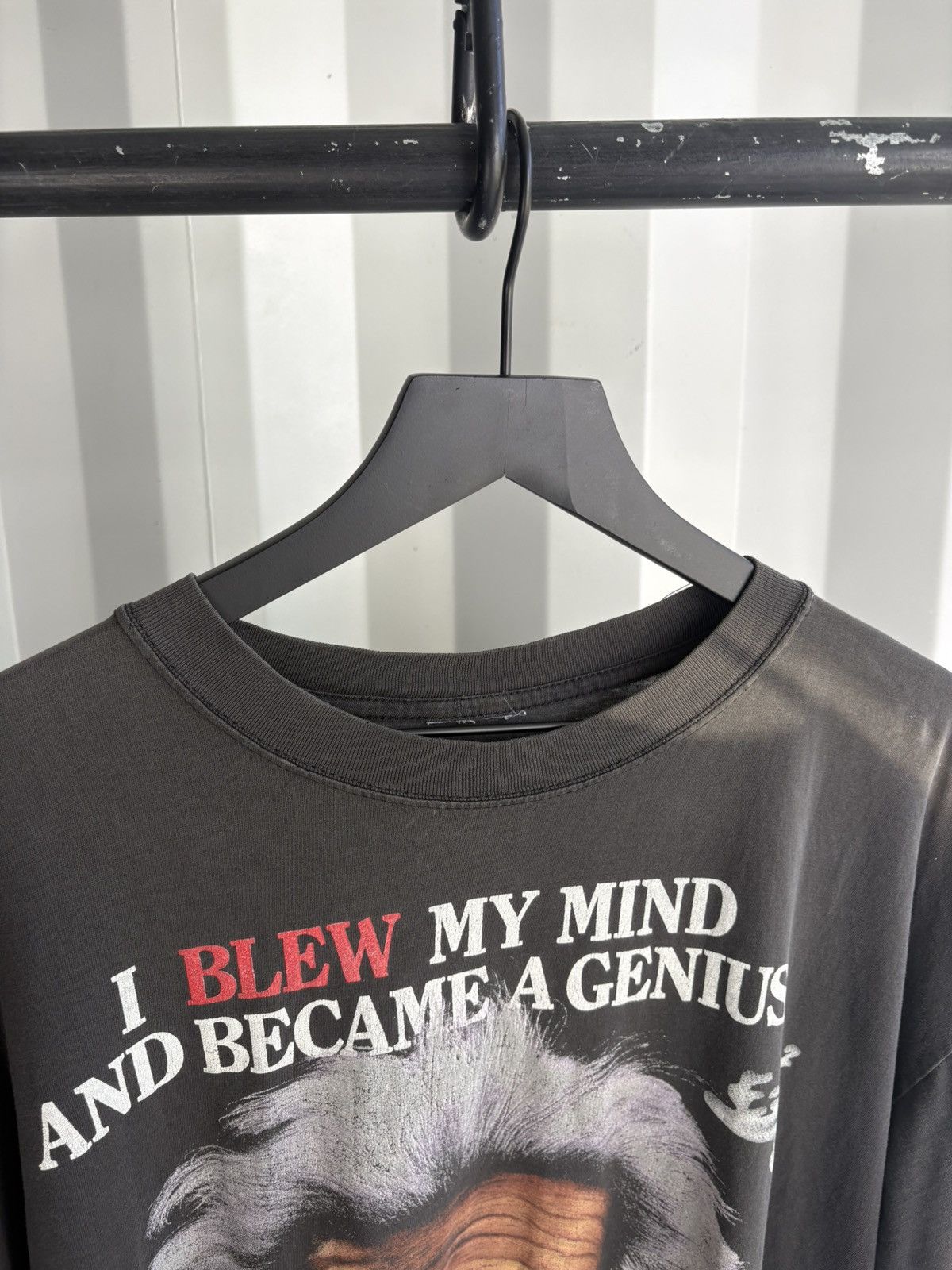 Vintage Blew My Mind Einstein Thrashed Faded Distressed Shirt GRUNGE Size US XL / EU 56 / 4 - 5 Thumbnail