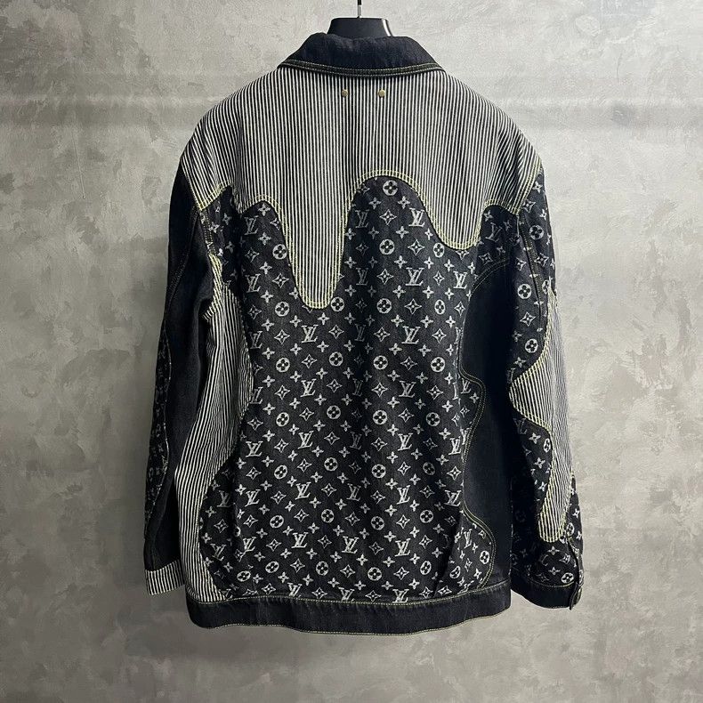 Louis Vuitton Louis Vuitton Black deconstructed patchwork denim jacket wi Size US L / EU 52-54 / 3 - 5 Thumbnail