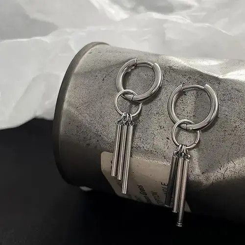 Designer 925 Silver Plated Dangle Drop Hoop Earrings for Men Women Size ONE SIZE - 6 Thumbnail