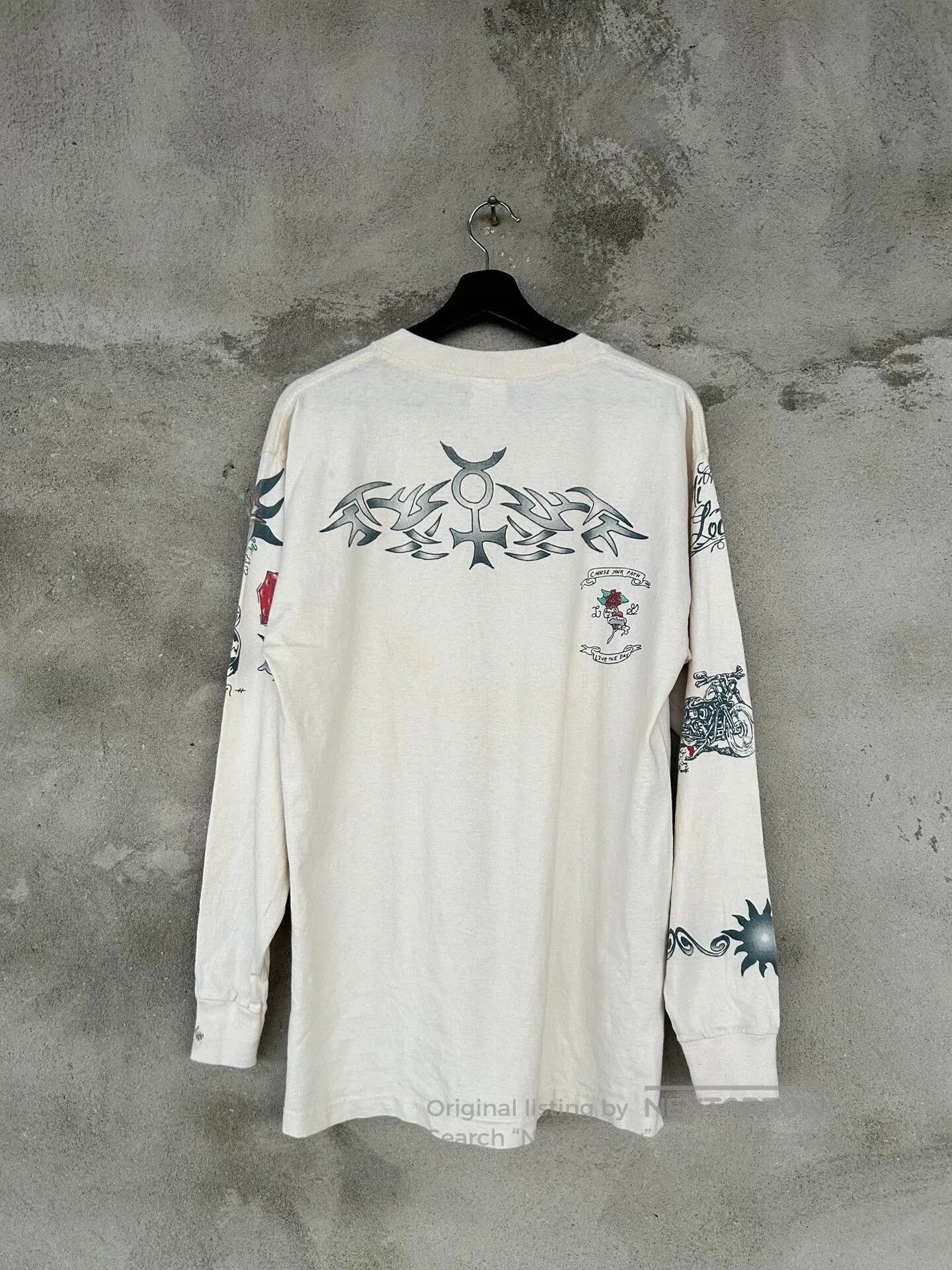 Vintage Vintage 90s Rodman Tattoo Long Sleeve Tee. Size US L / EU 52-54 / 3 - 1 Thumbnail
