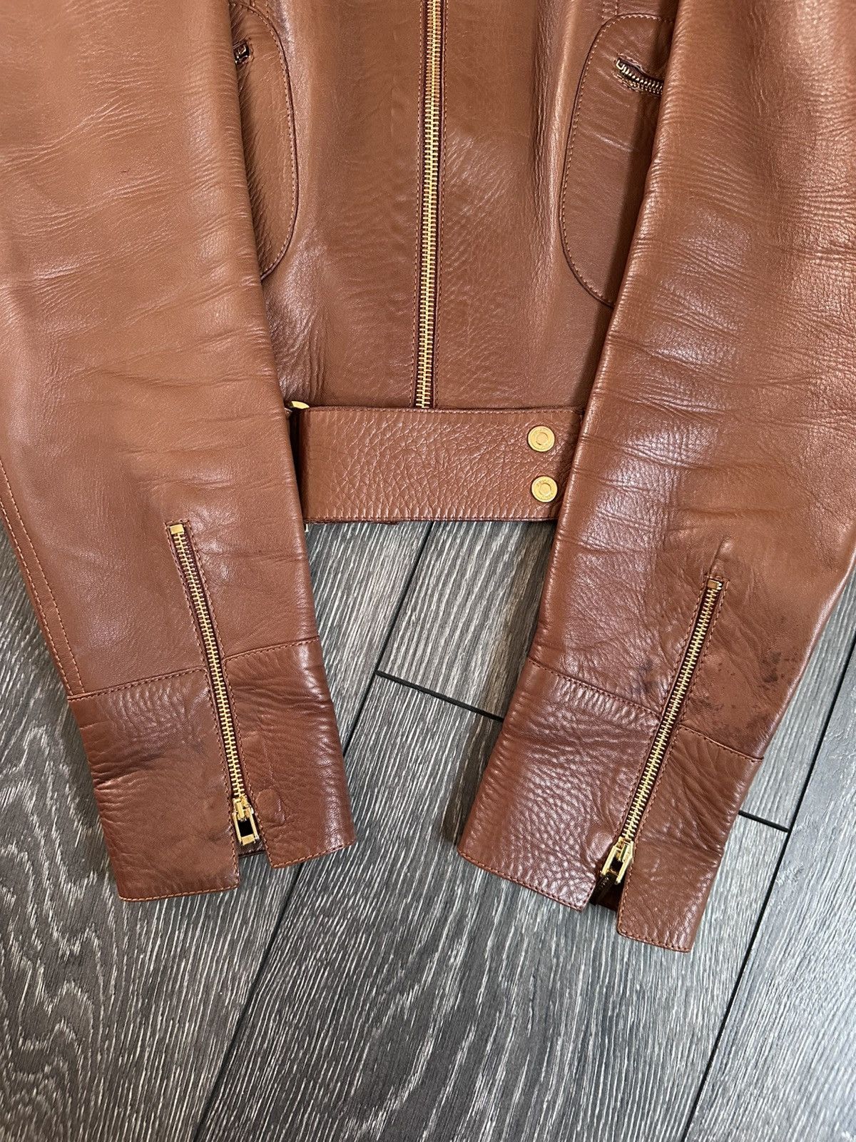 Gucci gucci ss99 by tom ford leather biker jacket Size S / US 4 / IT 40 - 4 Thumbnail