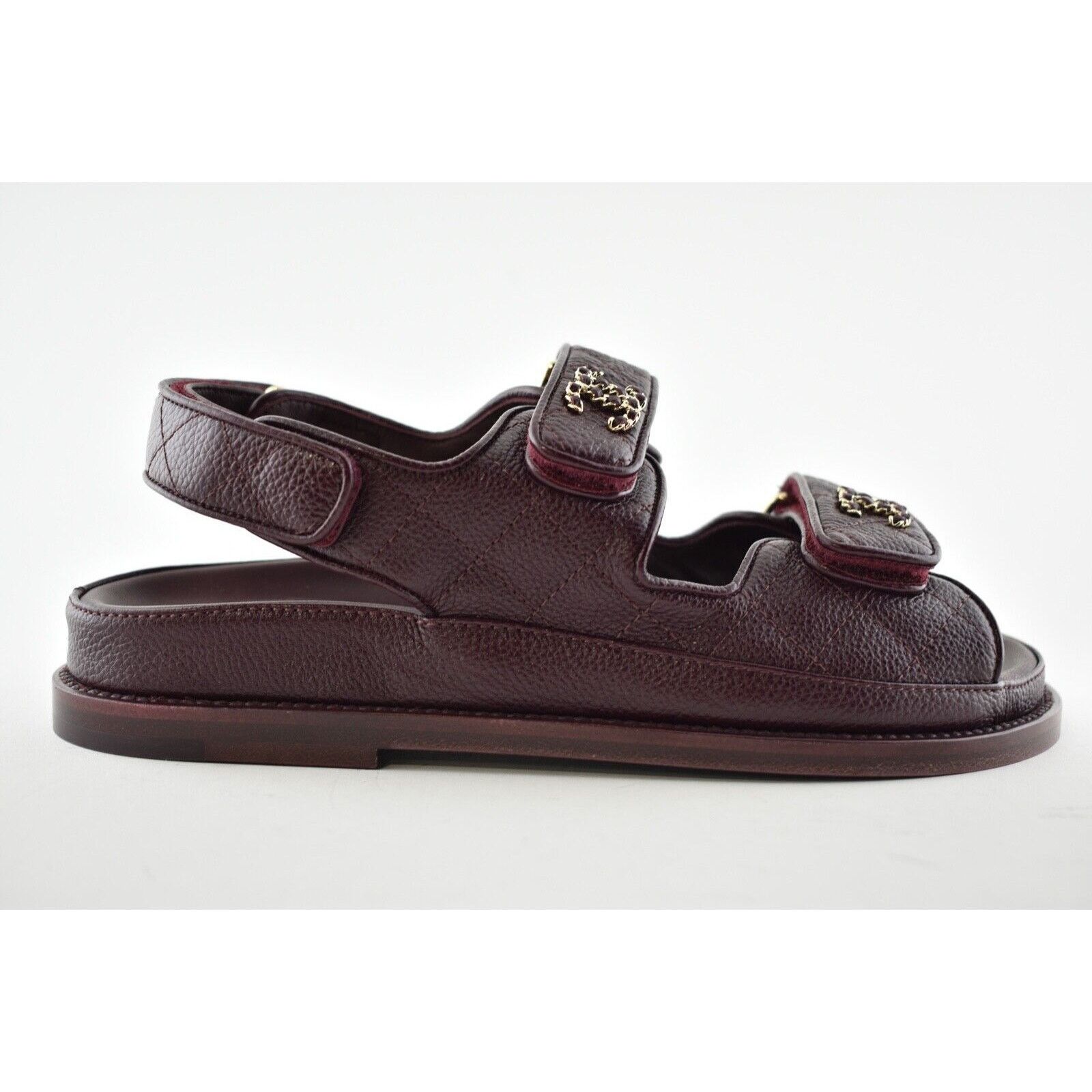 Chanel Chanel 21C Burgundy Red Caviar Gold CC Logo Mule Slide Size US 6 / IT 36 - 2 Thumbnail