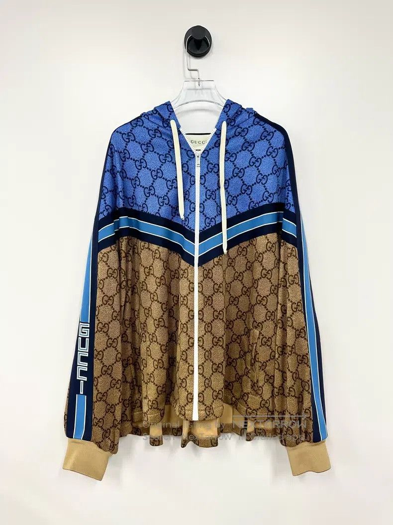 Gucci Gucci Blue and brown color block old flower full print sid Size M / US 6-8 / IT 42-44 - 1 Thumbnail