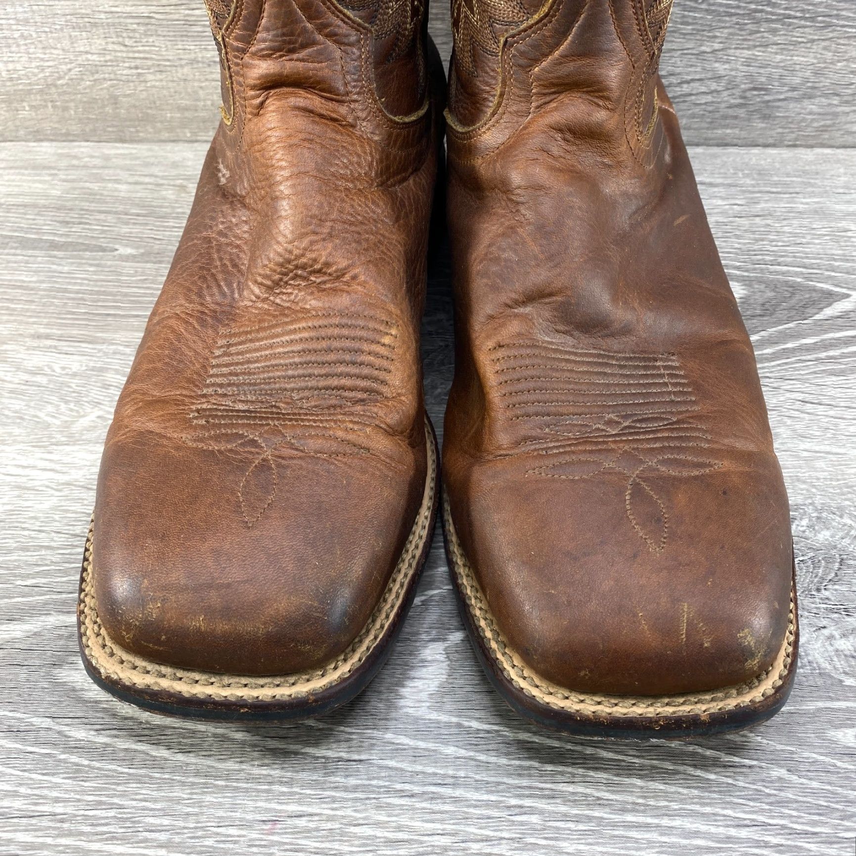Dan Post VINTAGE Dan Post Mens 11 D Cowboy boots Brown Leather Square Toe Western Shirt Boots? Size US 11 / EU 44 - 4 Thumbnail