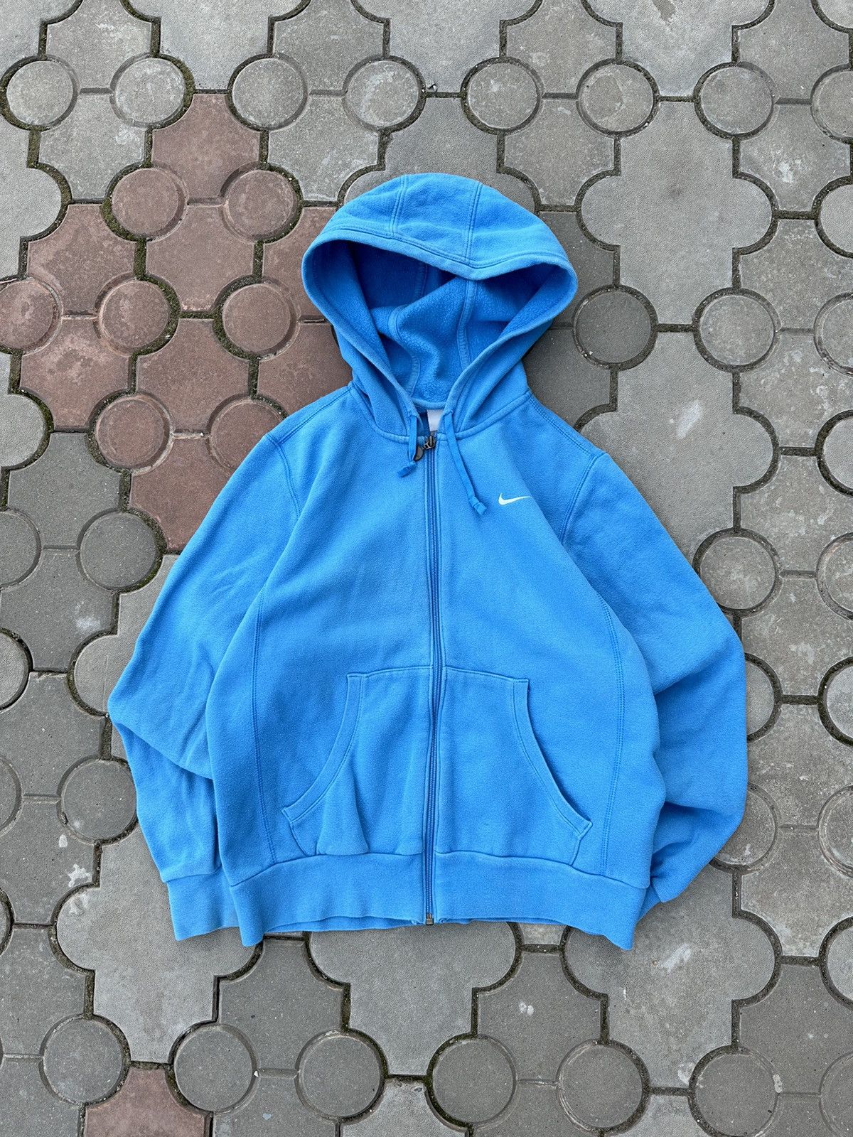 Vintage Nike Small Swoosh Zip Hoodie Y2K