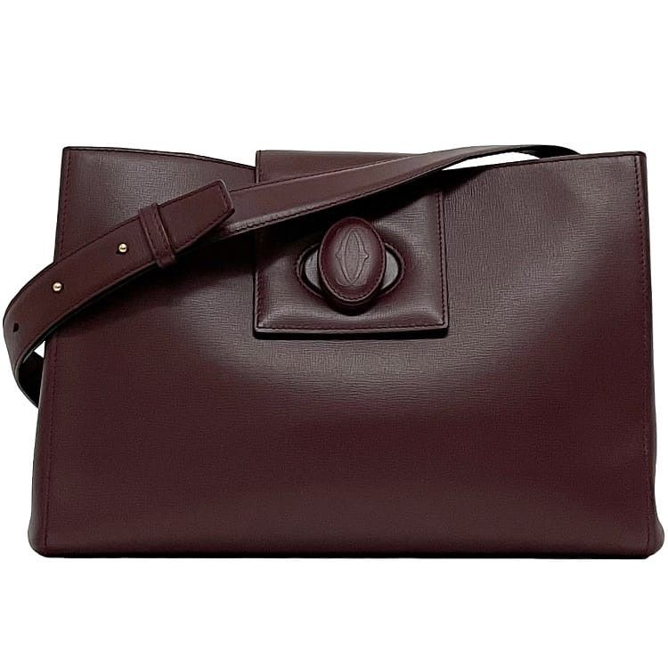 Cartier Shoulder Bag Red Leather, Women's
