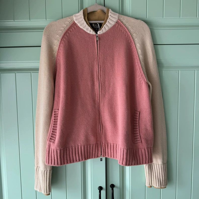 Loro Piana LORO PIANA size38 Cashmere patchwork zipper knit sweater Size M / US 6-8 / IT 42-44 - 1 Thumbnail