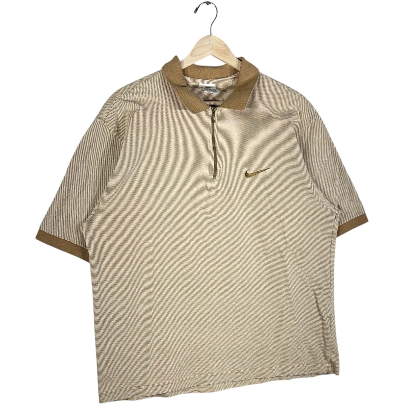 Nike Vintage Nike Mini Swoosh Logo 1/4 Zip Short Sleeve Polo L Size US L / EU 52-54 / 3 - 4 Thumbnail