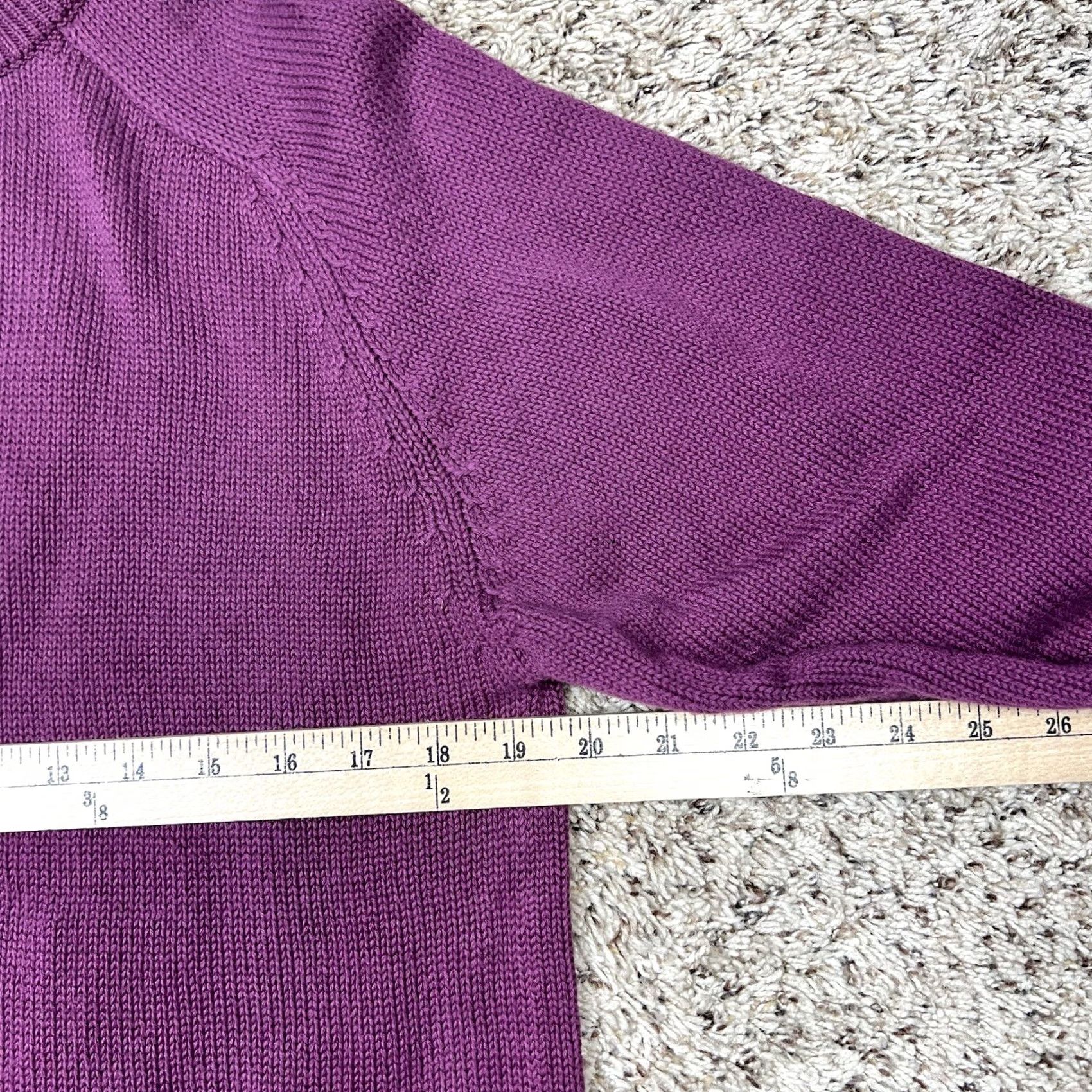 Vintage VINTAGE Eddie Bauer Womens Knit Sweater Medium Purple 100% Cotton Heavyweight Pullover Long Sleeve Crew Neck Knit 90s Womens Size M / US 6-8 / IT 42-44 - 7 Thumbnail