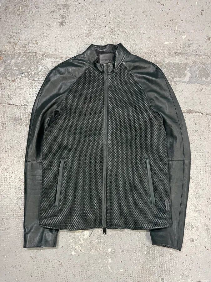 Emporio Armani AW2018 Emporio Armani Grained Hybrid Leather Jacket Size US S / EU 44-46 / 1 - 1 Thumbnail