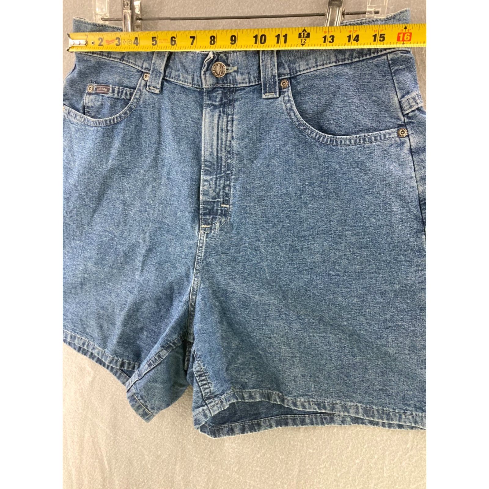 Vintage Riders Vintage 90s Blue Denim Jeans Shorts - 14 Girls, High Rise, 5-Pocket, 100% Cotton, Mom Style, Blue, Pants, Jeans, 90s Theme, Womens Size 36" / US 14 / IT 50 - 2 Thumbnail