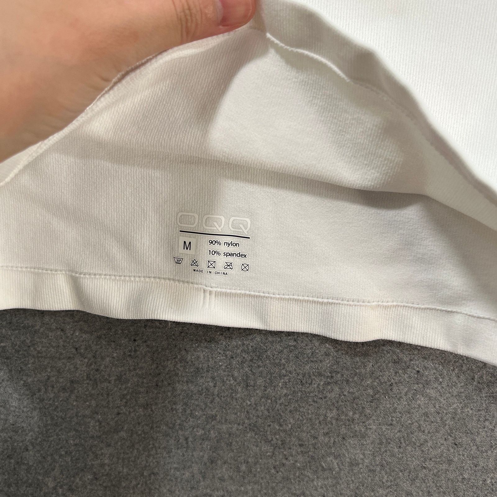 Other OQQ Workout 2 PC White Crop Top Size M and Blue Short Size L Size L / US 10 / IT 46 - 8 Thumbnail