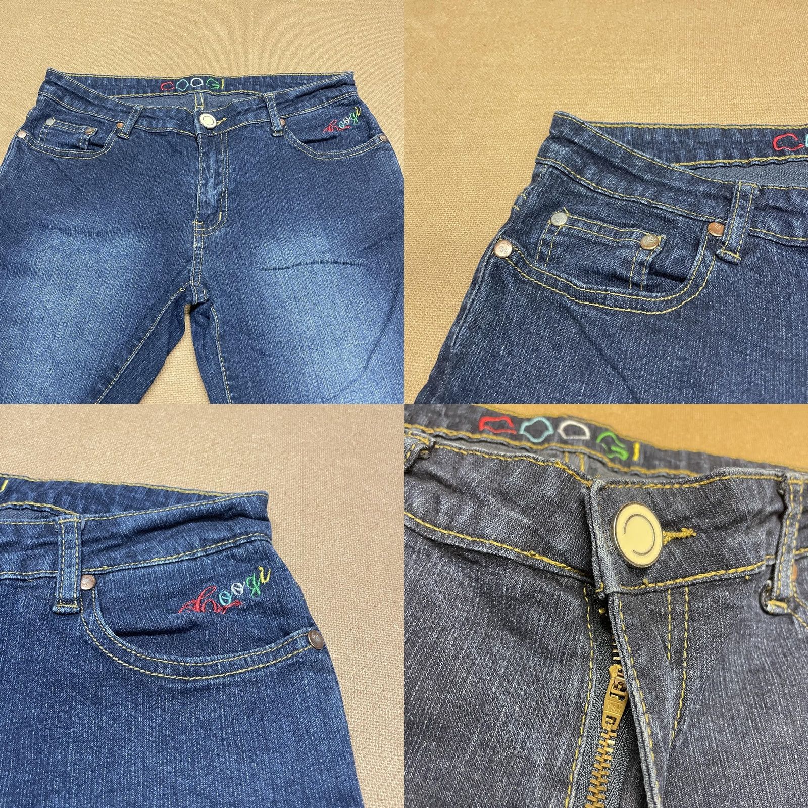 Coogi VINTAGE COOGI Jeans Womens 9/10 Dark Wash Embroidered Butterfly Stretch Split Hem Scroll Size 30" / US 8 / IT 44 - 8 Thumbnail
