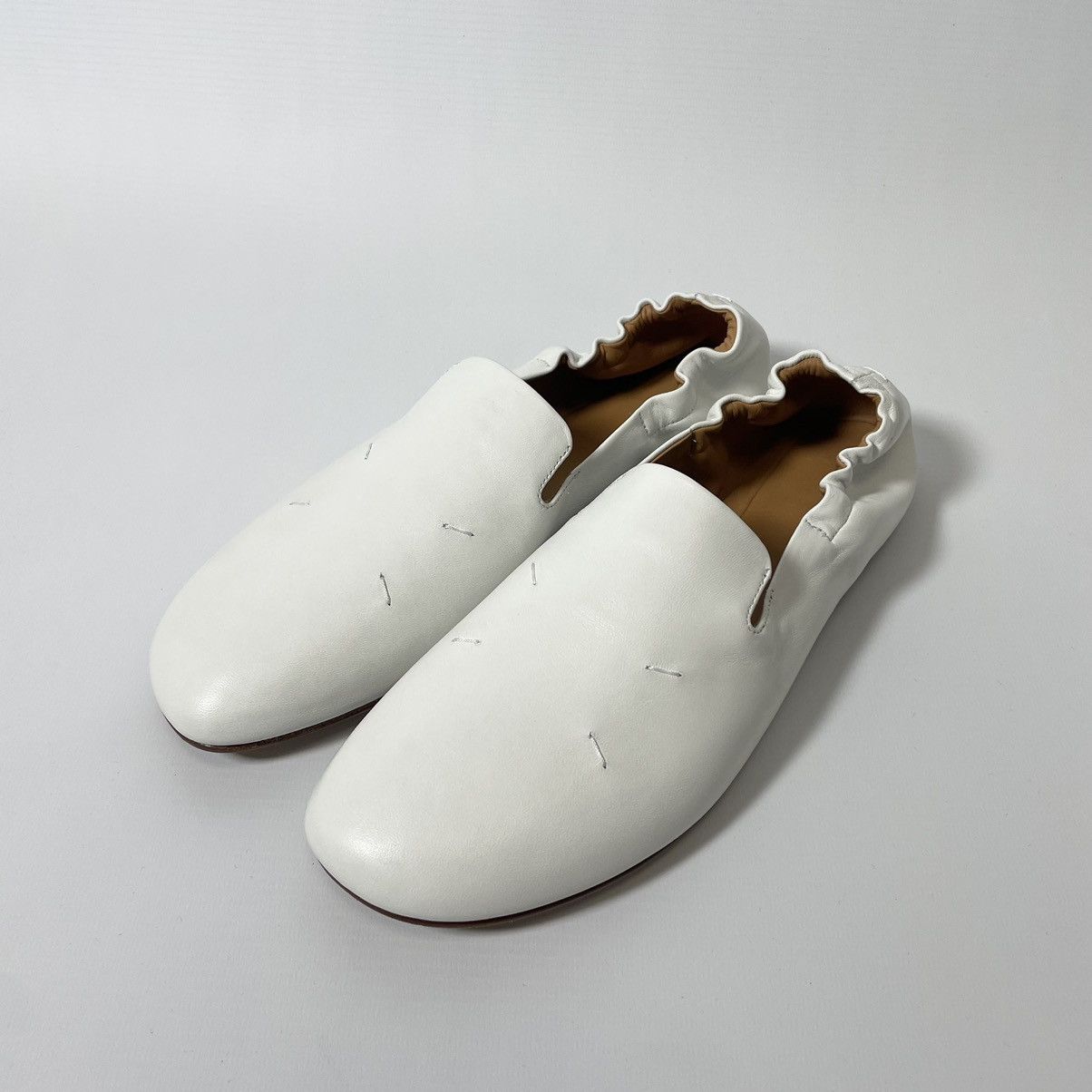 Maison Margiela S/S 21 White Leather Ballet Pump Loafers Size US 10 / IT 40 - 1 Thumbnail