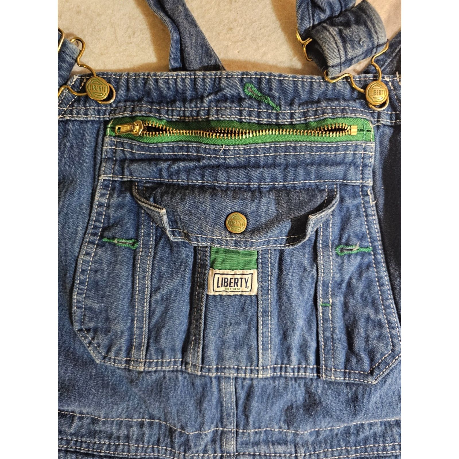 Denime VINTAGE Liberty Classic 100% Cotton Denim Overalls Mens 42x30 Made In USA Blue Jeans 5-Pocket Men Regular Size 42 Inseam 30 Vintage Mens Size US 42 / EU 58 - 3 Thumbnail
