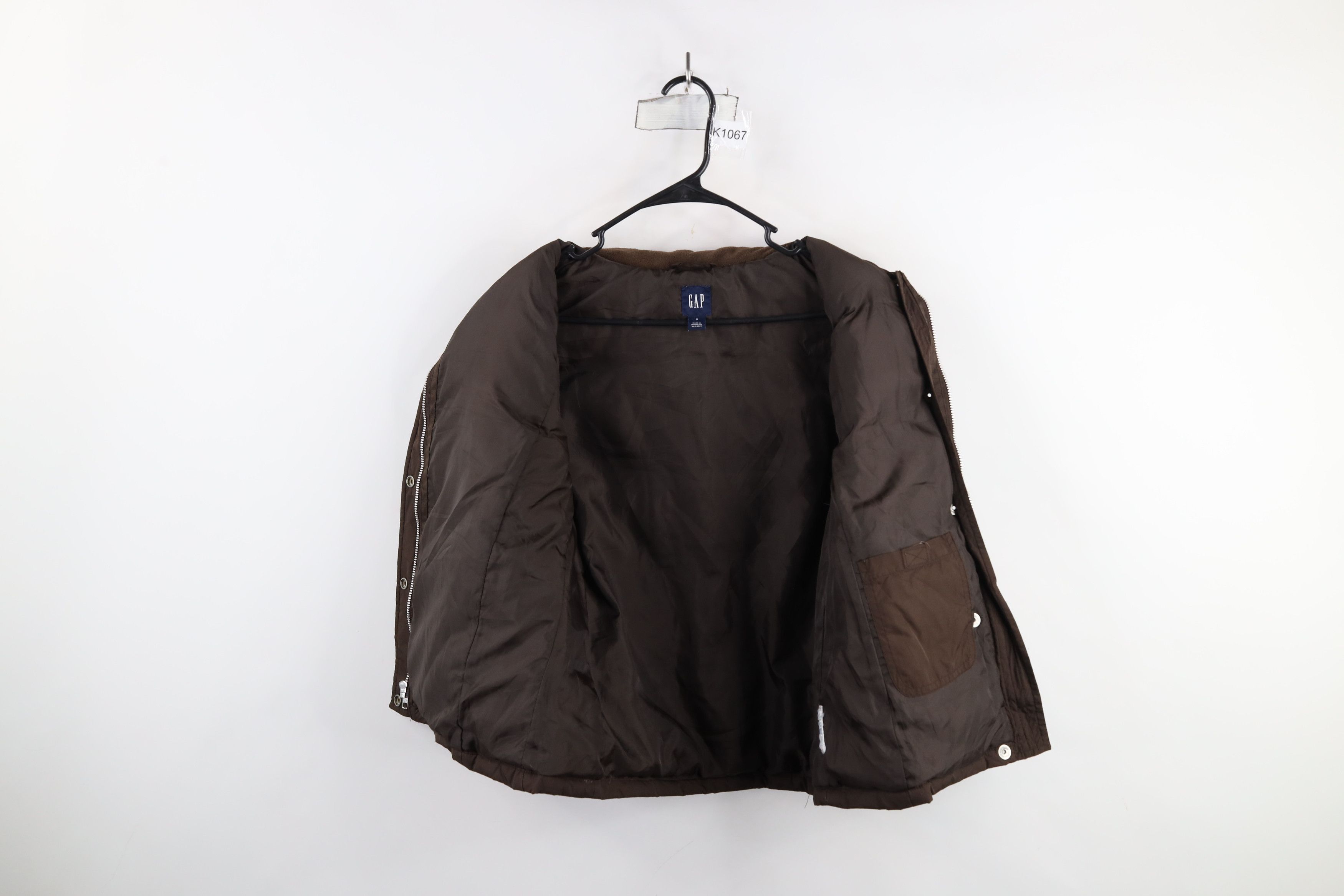 Gap × Vintage Vintage Y2K Gap Faded Full Zip Puffer Vest Jacket Brown Size S / US 4 / IT 40 - 9 Thumbnail