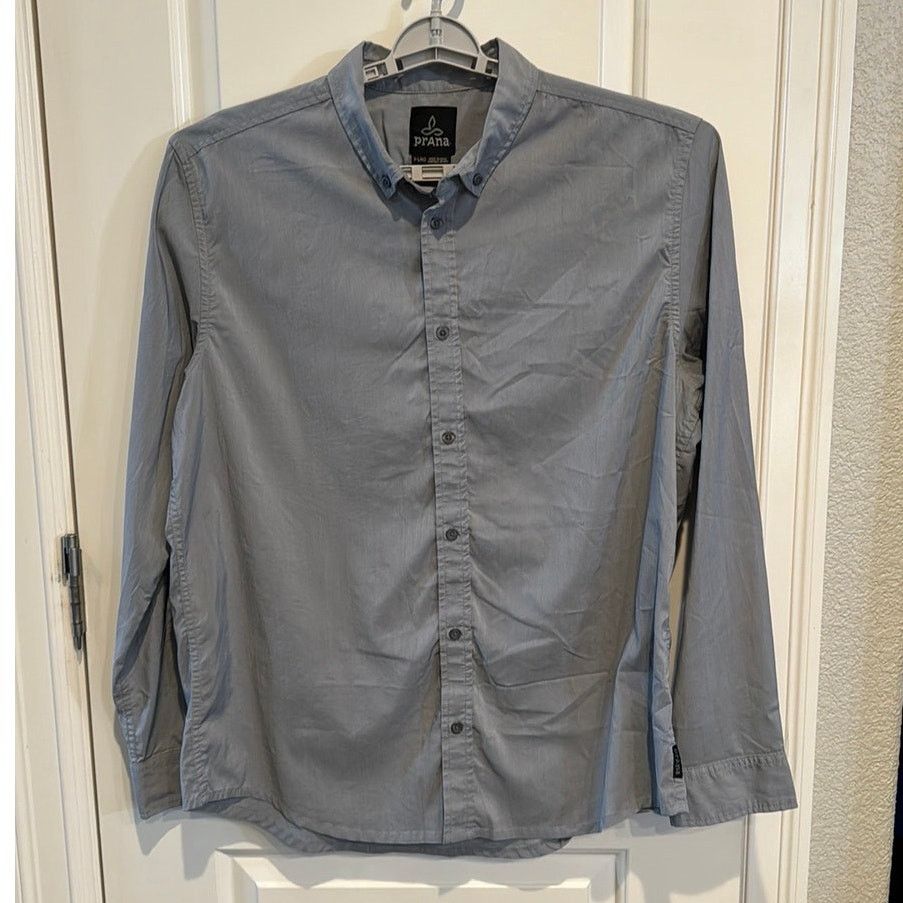 Prana Prana sz xl Gray Long Sleeve Tencel Blend Button Up Shirt Size US XL / EU 56 / 4 - 1 Thumbnail