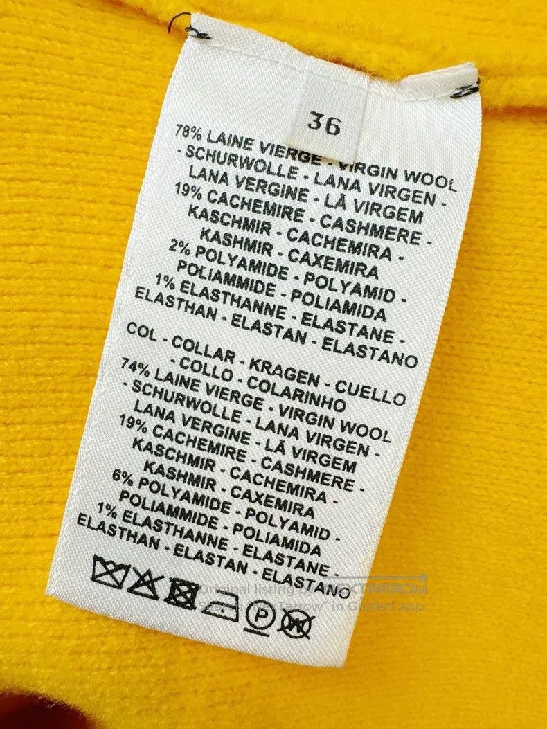 Hermes Hermes Yellow V-neck Short Sleeve Crewneck Sweater Size XS / US 0-2 / IT 36-38 - 5 Thumbnail
